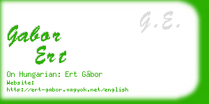 gabor ert business card